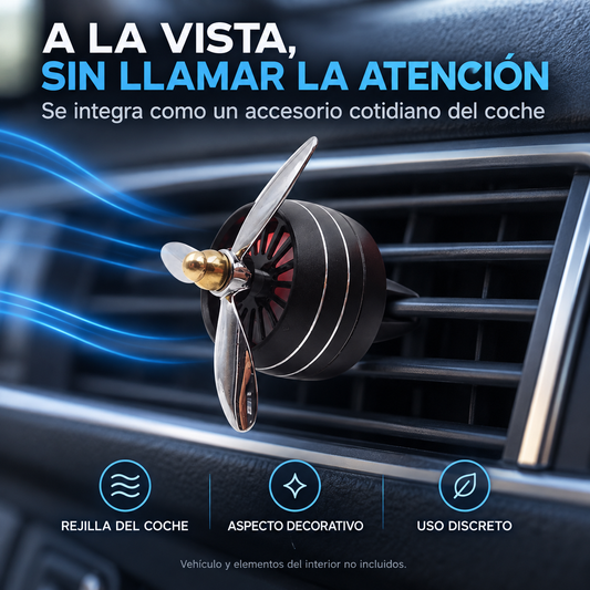 Instalado en la rejilla de ventilación del coche