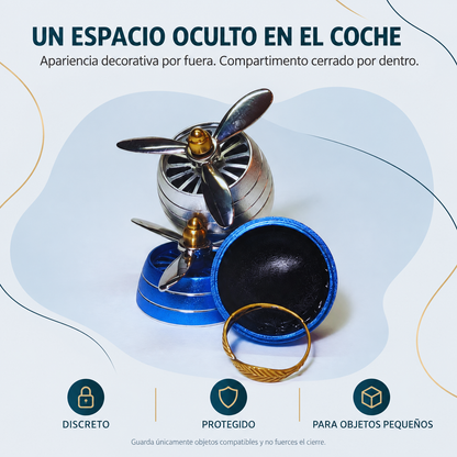 Compartimento oculto abierto con anillo real